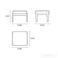 CARL HANSEN & SON（カール・ハンセン＆サン） / CH290F フットスツール / オーク材・オイル仕上げ / SERPENTINE 0118 / CH290 SERIES