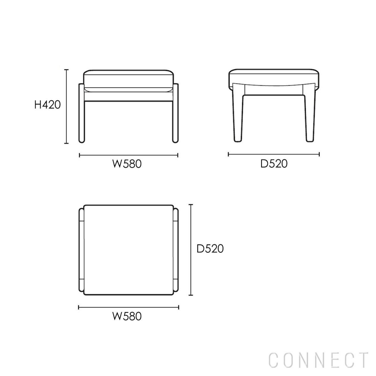 CARL HANSEN & SON（カール・ハンセン＆サン） / CH290F フットスツール / オーク材・オイル仕上げ / SERPENTINE 0118 / CH290 SERIES