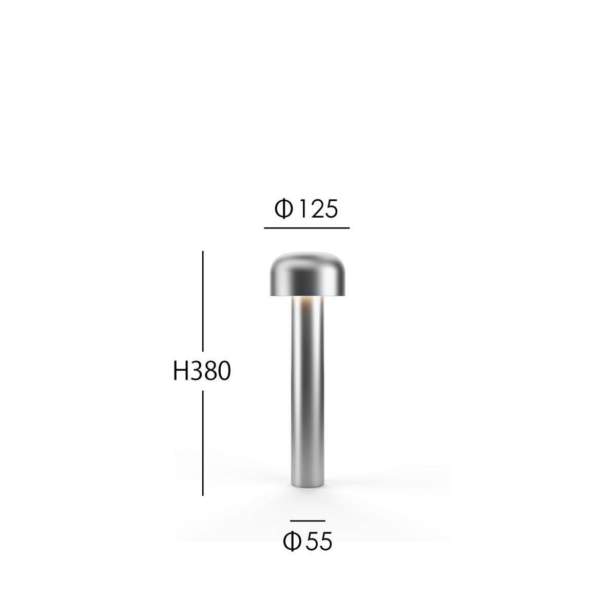 FLOS（フロス） / BELLHOP BOLLARD 380（ベルホップ ボラード） / ステンレス / H380 / 3000K / 庭園灯