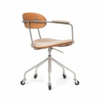 CARL HANSEN & SON（カール・ハンセン＆サン） / CH621 SWIVEL CHAIR（スウィベルチェア） / オーク材・オイル仕上げ・ステンレススチール脚 / Sif 90 / キャスター付きチェア