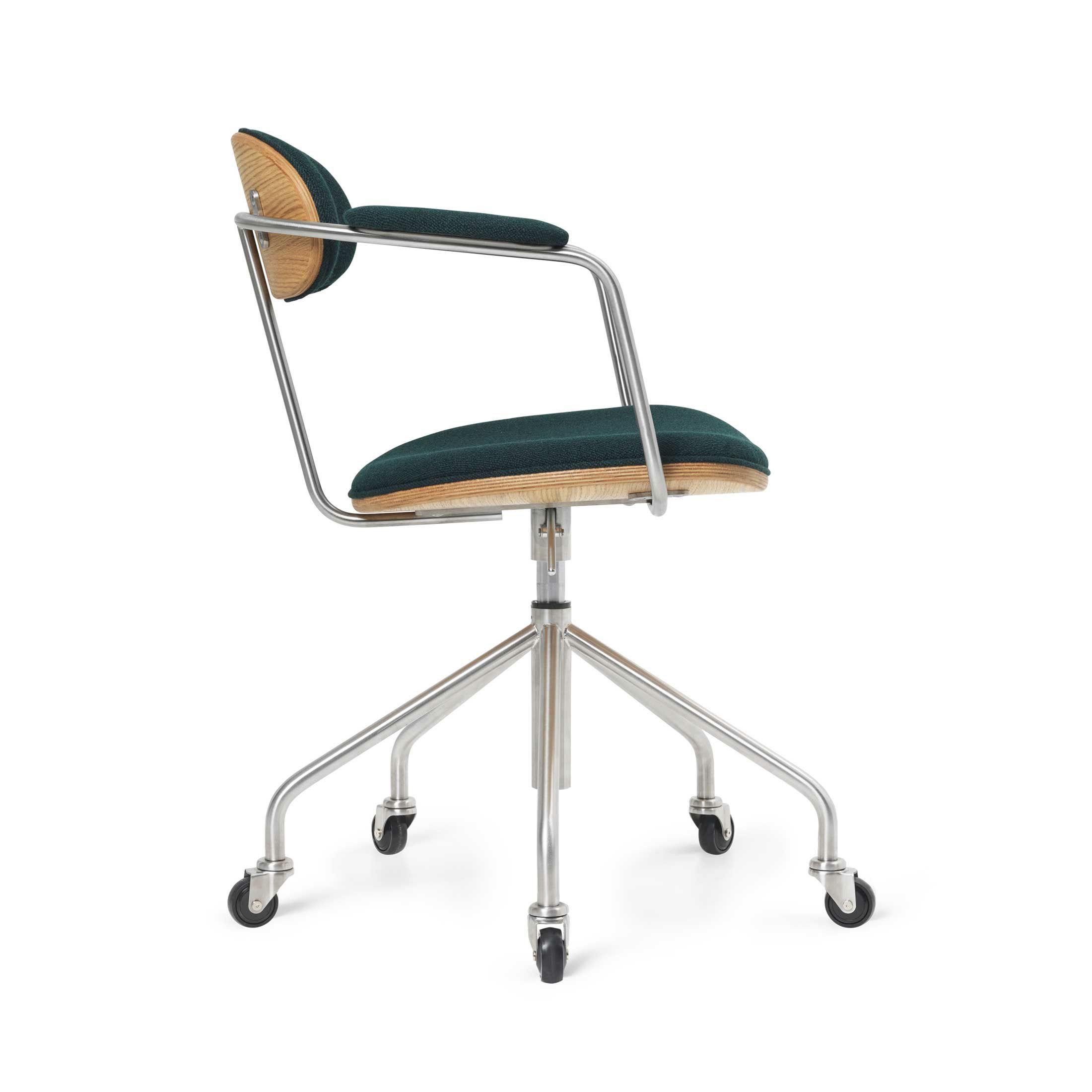 CARL HANSEN & SON（カール・ハンセン＆サン） / CH621 SWIVEL CHAIR（スウィベルチェア） / オーク材・オイル仕上げ・ステンレススチール脚 / Vider 1062 / キャスター付きチェア