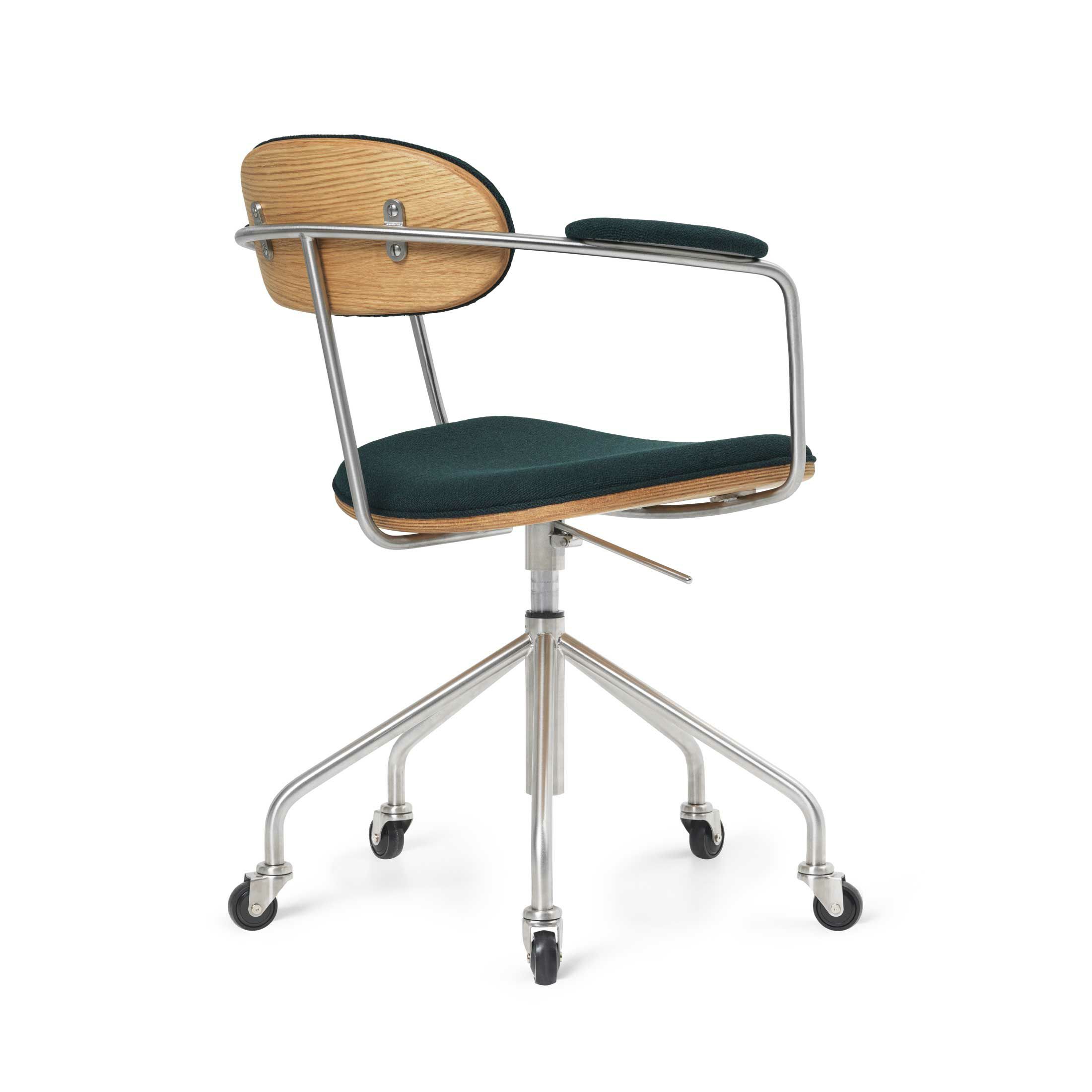 CARL HANSEN & SON（カール・ハンセン＆サン） / CH621 SWIVEL CHAIR（スウィベルチェア） / オーク材・オイル仕上げ・ステンレススチール脚 / Vider 1062 / キャスター付きチェア