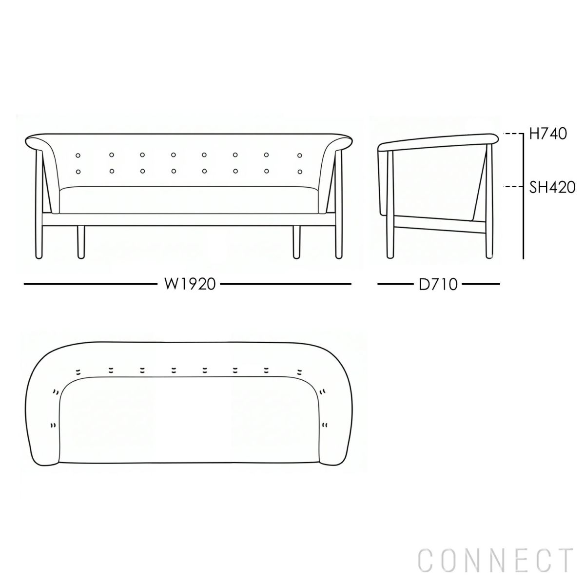 CARL HANSEN & SON（カール・ハンセン＆サン） / ND52-3 VITA SOFA（ヴィタソファ） / オーク材・オイル仕上げ / Hallingdal 0130（ハリンダル） / ソファ