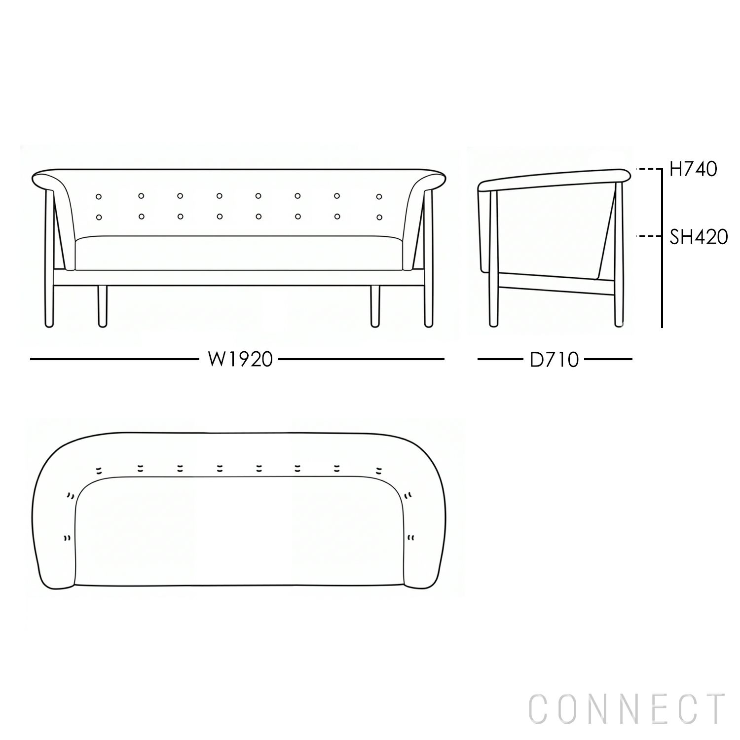 CARL HANSEN & SON（カール・ハンセン＆サン） / ND52-3 VITA SOFA（ヴィタソファ） / オーク材・オイル仕上げ / Hallingdal 0130（ハリンダル） / ソファ