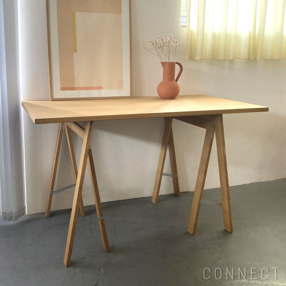 【アウトレット】FORM & REFINE（フォーム&リファイン） / Linear Tabletop（リニアテーブルトップ）125×68 ＋ Austere Trestle（オースティア トレスル）2セット / Oak Natural Oil（オーク ナチュラルオイル仕上げ） / テーブル