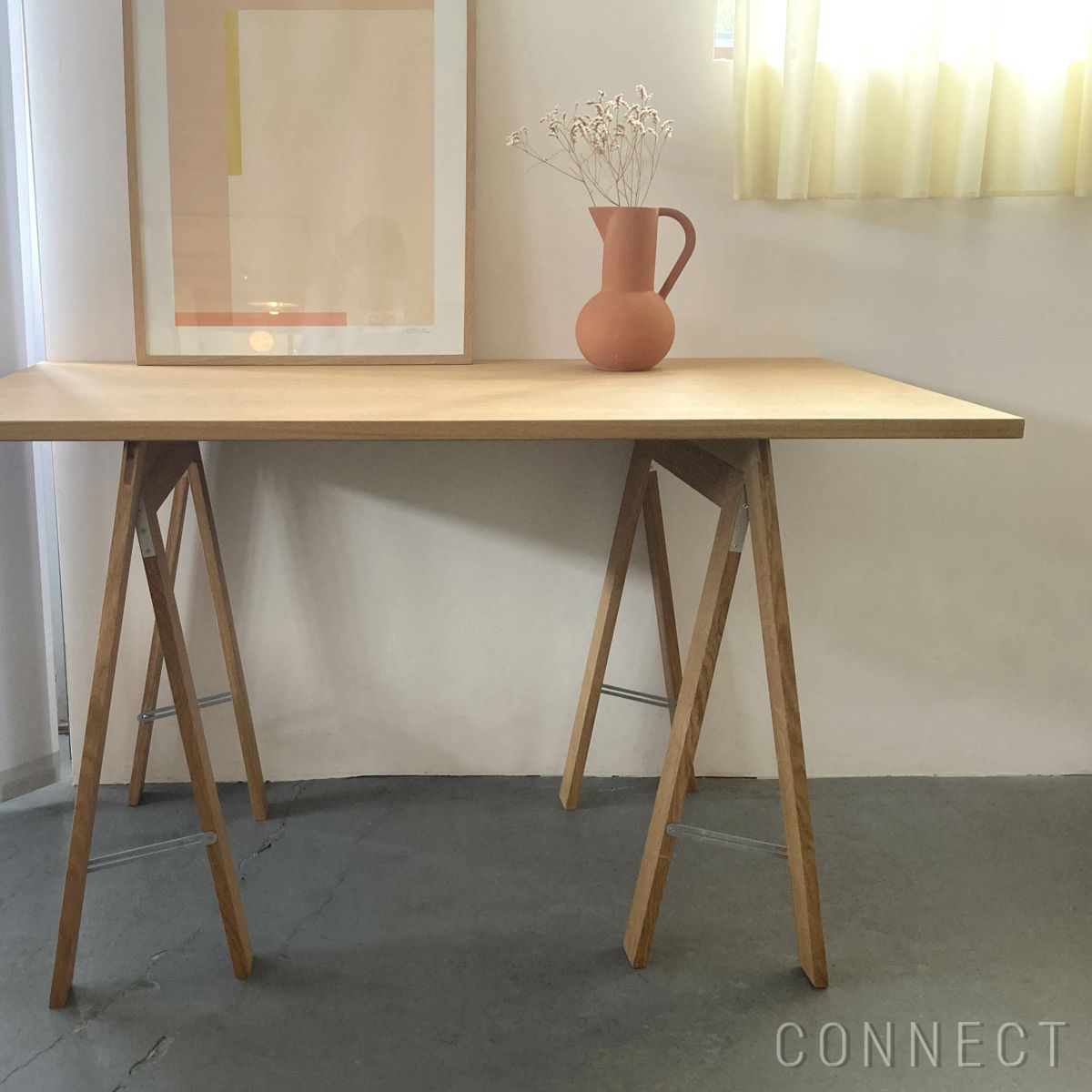 【アウトレット】FORM & REFINE（フォーム&リファイン） / Linear Tabletop（リニアテーブルトップ）125×68 ＋ Austere Trestle（オースティア トレスル）2セット / Oak Natural Oil（オーク ナチュラルオイル仕上げ） / テーブル